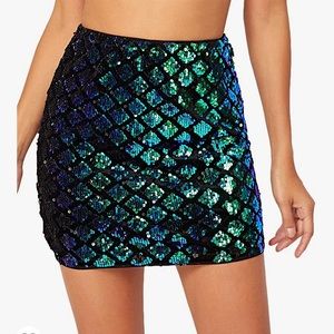 Sequin Mermaid Pattern Skirt